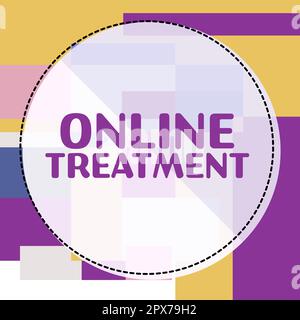 Schreiben Anzeigetext Online-Behandlung, Geschäftsübersicht Bereitstellung psychischer Gesundheitsberatung über das Internet Stockfoto