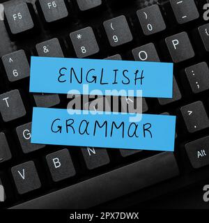 Konzeptionelle Darstellung Englisch Grammatik, Geschäftsüberblick Kurse decken alle Ebenen des Sprech- und Schreibens in englisch ab Stockfoto