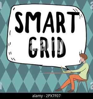 Text mit Inspiration Smart Grid, Wort für einschließlich Betriebs- und Energiemessungen, einschließlich Messgeräten Stockfoto
