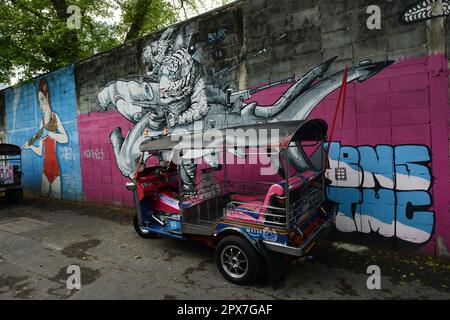 Charoen Krung 32 Street Art. Bangkok, Thailand. Stockfoto