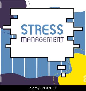 Schreiben mit Text Stress Management, Word zum Erlernen von Verhaltensweisen und Denkweisen, die Stress reduzieren Stockfoto