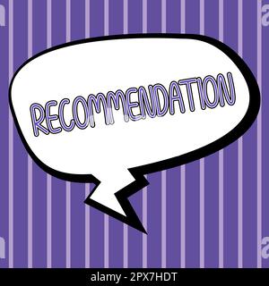 Handschriftempfehlung, Business Showcase Proposal zur Best way of Action Enforcement Stockfoto
