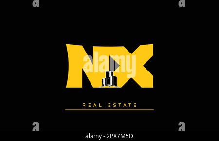 Real Estate Briefen Modern Creative Logo NX , XN Stock Vektor