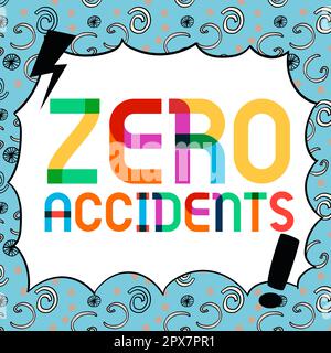 Handschriftlicher Text Zero Instances, ein Wort für eine wichtige Strategie zur Vermeidung von Arbeitsunfällen Stockfoto