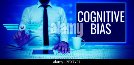 Begrifflicher Titel kognitive Voreingenommenheit, begrifflicher Begriff bedeutet psychologische Behandlung psychischer Störungen Stockfoto