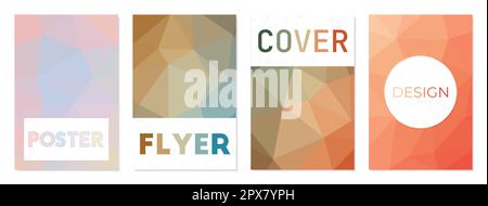 Schönes Cover-Vorlagen-Set. Kann als Cover, Banner, Flyer, Poster, Visitenkarte, Broschüre. Wunderschöne Kollektion mit geometrischem Hintergrund. Stock Vektor