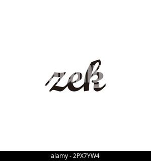 Buchstabe zek Connect geometrisches Symbol einfacher Logovektor Stock Vektor