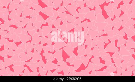 Texturmuster nahtlos von fröhlichen, freundlichen, hellen, hellen, zarten, festlichen Liebesherzen. Der Hintergrund. Vektordarstellung. Stock Vektor