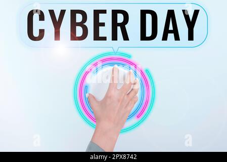 Schreiben mit Text Cyber Day, Konzept bedeutet Marketingbegriff für den Montag nach dem Thanksgiving in den USA Stockfoto