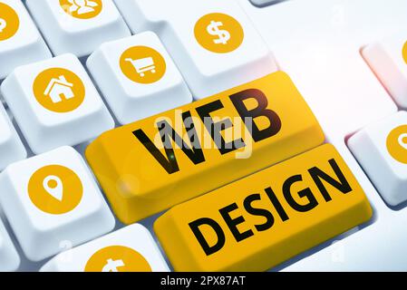 Konzeptionelle Bildunterschrift Web Design, Business Showcase, der für die Produktion und Wartung von Websites verantwortlich ist Stockfoto