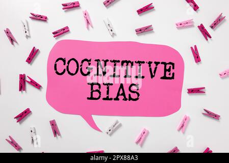 Konzeptionelle Darstellung kognitiver Vorurteile, Wort für psychologische Behandlung psychischer Störungen Stockfoto