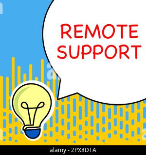 Schreiben Anzeigen von Text Remote Support, Business Approach helfen Endbenutzern, Computerprobleme und -Probleme Remote zu lösen Stockfoto