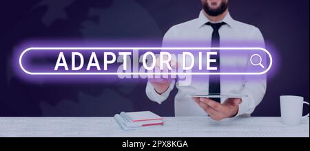 Konzeptionelle Anzeige ADAPT oder die, Word für Flexibilität bei Änderungen, um den Betrieb Ihres Unternehmens fortzusetzen Stockfoto