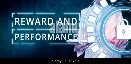 Schild mit Auszeichnung „Belohnung und Leistung“, Bild zur Anerkennung des Preisgeschenks „Service effort Achievement“ Stockfoto