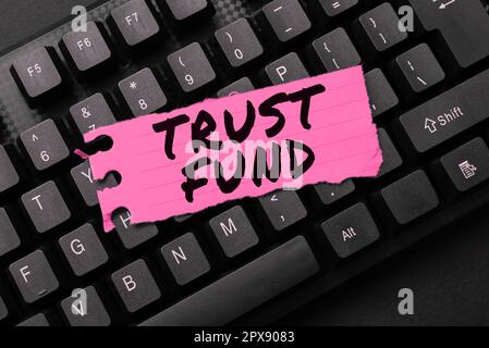 Treuhandfonds für Konzeptwerbung, Geld für Konzeptfotos, das von den Treuhändern für die Begünstigten gehalten wird Stockfoto