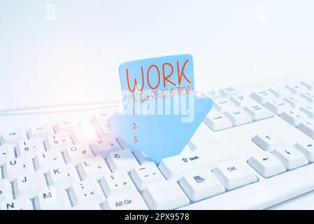 Inspiration für die Modernisierung der Schilderarbeiten, Word für die Änderung von Produktservice und -Prozess, um neue Funktionen und Fertigkeiten aufzunehmen Stockfoto