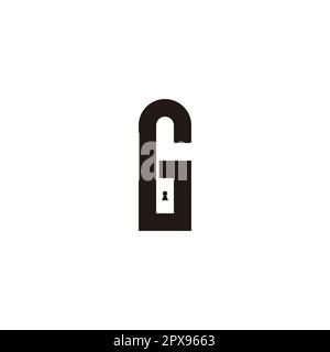 Buchstabe G Vorhängeschloss geometrisches Symbol einfacher Logo-Vektor Stock Vektor