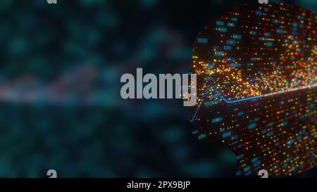 Kopftechnologie. Computergeneriertes 3D-Rendering Stockfoto