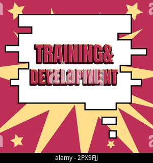 Inspiration zeigt Zeichen Training Development, Business Idea Organisate Additional Learning Expedite Skills Stockfoto