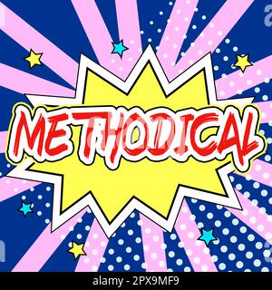 Konzeptionelle Anzeige methodisch, Konzept Bedeutung Methodensystem in einer Studie oder zu befolgenden Vorgangsschritten Stockfoto