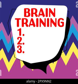 Konzeptionelle Überschrift Gehirntraining, geistige Aktivitäten zur Erhaltung oder Verbesserung kognitiver Fähigkeiten Stockfoto