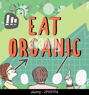 Begriffliche Überschrift Eat Organic, Internet-Konzept Reduzierung des Essens von Süßigkeiten Diabetische Kontrolle Diät Stockfoto