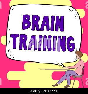 Konzeptionelle Überschrift Gehirntraining, geistige Aktivitäten zur Erhaltung oder Verbesserung kognitiver Fähigkeiten Stockfoto