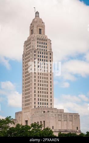 Der Skyscraper des Kapitols von Louisiana in Baton Rouge, Louisiana Stockfoto