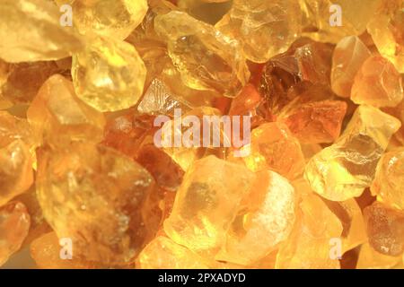 Gelbe Zitrinstruktur als natürlicher mineralischer Hintergrund Stockfoto