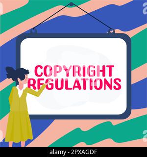 Handschrift Text Copyright Regulations, Business Concept Body of Law, das die Originalwerke der Urheberschaft regelt Stockfoto