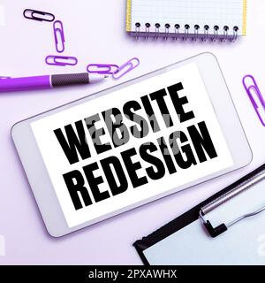 Konzeptionelle Beschriftung Neugestaltung der Website, Word für Modernize Improver oder Optimierung des Erscheinungsbilds Ihrer Website Stockfoto