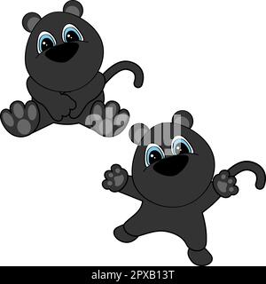 chibi-Baby-Panther-Zeichentrickfilm im Vektorformat Stock Vektor