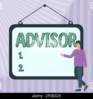 Schreiben Anzeigen Text Advisor, Business Approach Beratung Empfehlung Unterstützung professionelle Unterstützung Stockfoto