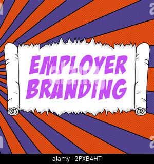 Handschriftlicher Text Employer Branding, Internet-Konzept-Prozess zur Förderung eines Unternehmens Reputation aufbauen Stockfoto