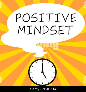 Inspiration mit positiver Einstellung für Zeichen, mentaler und emotionaler Einstellung des Internetkonzepts, die sich auf die positive Seite konzentriert Stockfoto