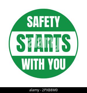 Sicherheit beginnt mit dem Symbol „Sie“ Stockfoto