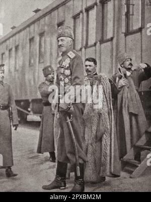 Russische Revolution. 1917. Großherzog Nicholas, dem die provisorische Regierung das Kommando über die Armeen verweigerte Stockfoto