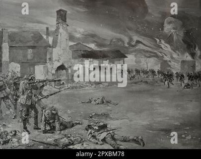 Erster Weltkrieg Frankreich im Krieg. Der Kampf in Sommesous. Von Sydney Adamson Sommesous ist eine Gemeinde im Departement Marne im Nordosten Frankreichs. Es war der Geburtsort des französischen Politikers Pierre Louis Prieur (1756-1827). Stockfoto