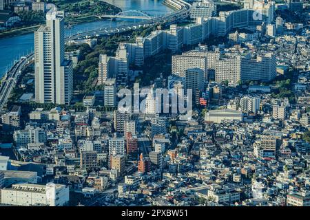 Sumida River und die Stadt Tokio. Drehort: Sumida Ward, Tokio Stockfoto