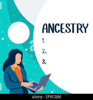 Text, der Inspiration und Antike zeigt, Konzept, das die Geschichte oder den Entwicklungsprozess einer Idee oder eines Stils eines Phänomenobjekts bezeichnet Stockfoto