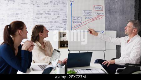 Person Mit Behinderung Bei Der Präsentation Im Bildungsmeeting Stockfoto