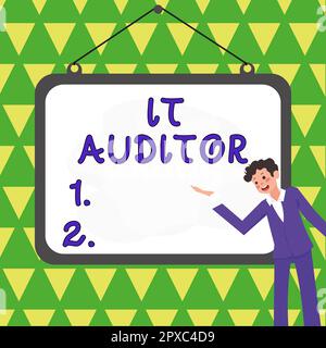 Schreiben Text IT Auditor, Internet Concept Person, autorisiert, die Genauigkeit des Systems zu überprüfen und zu überprüfen Stockfoto