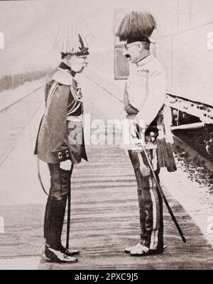 Erster Weltkrieg Zusammenkunft der Alliierten: Franz Joseph I. Osterreich und Kaiser Wilhelm II Stockfoto