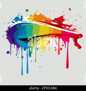 Flecken, Farbflecken auf weißem Hintergrund, mehrfarbige Farben, Regenbogen – Vektordarstellung Stockfoto