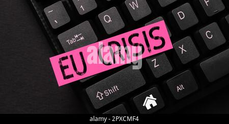 Inspiration zeigt Zeichen der EU-Krise, Business Approach-Staat der Eurozone ist nicht in der Lage, ihre Staatsschulden zurückzuzahlen oder zu refinanzieren Stockfoto