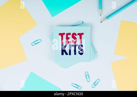 Inspiration mit Signage Test Kits, Business Approach Sammlung bestimmter Tools und Equimpent für einen bestimmten Zweck Stockfoto