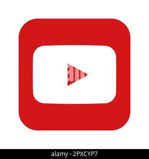 Vinnytsia, Ukraine - 27. April 2023. Beliebtes Symbol für soziale Medien YouTube. Stock Vektor