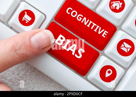 Konzeptionelle Darstellung kognitiver Vorurteile, Wort für psychologische Behandlung psychischer Störungen Stockfoto