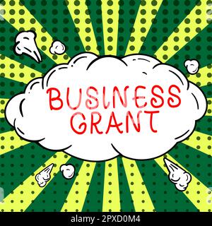 Konzeptionelle Darstellung Unternehmenszuschüsse, Arbeitsstrategien für Geschäftskonzepte erreichen Ziele Stockfoto