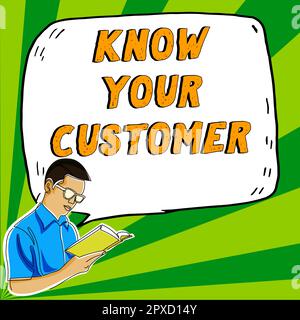 Konzeptionelle Darstellung Know Your Customer, im Marketing geschriebenes Wort Erstellen einer Umfrage zur Verbesserung von Produkten oder Marken Stockfoto
